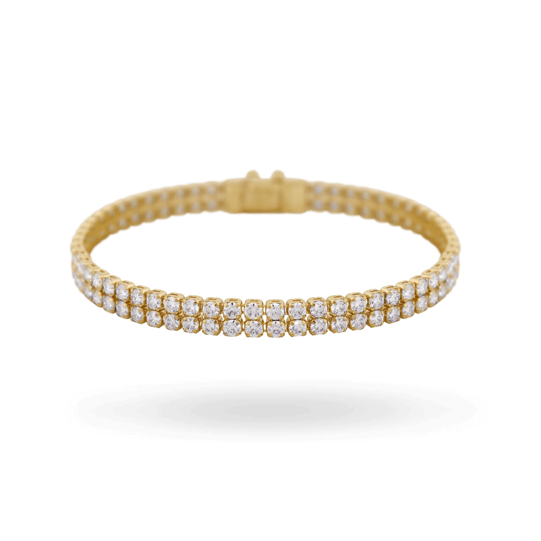 10K Gold 2 Row Moissanite Tennis Bracelet Bracelets IceLink-CAL 6" (3.9g  4.21ct)  